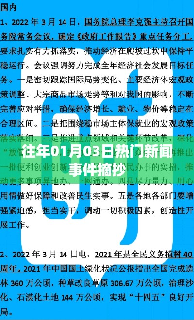 精选日期新闻热点回顾，一月三日要闻摘要