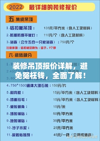 装修吊顶报价详解，避免冤枉钱，全面了解！