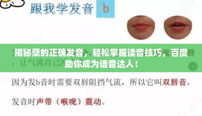 揭秘蘖的正确发音，轻松掌握读音技巧，百度助你成为语音达人！
